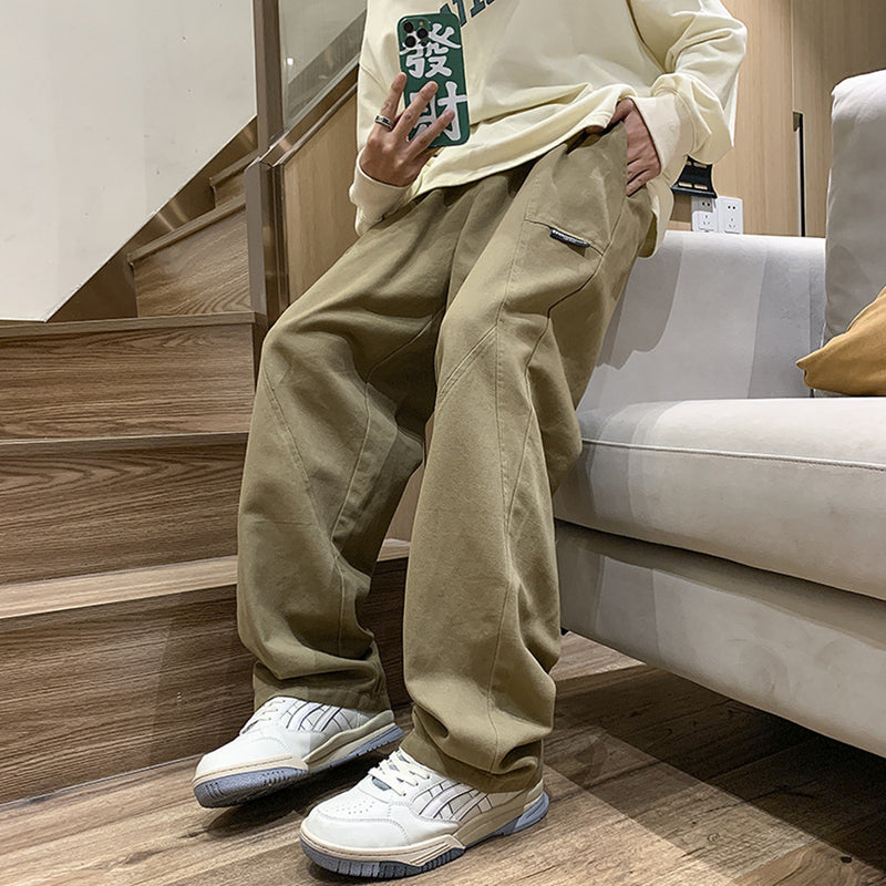 Men Cargo Pants Overalls Straight-Leg Pants Men's Design Sense
