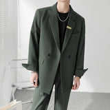 Seersucker Suit Loose-Fitting Casual Suit Suit