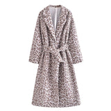 Women Dalmatian Coat Wool Leopard Print Women's Coat