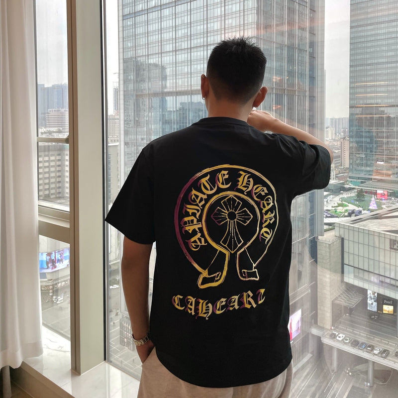 CHH Chrome Heart T Shirt Spring/Summer Printed round Neck Short Sleeve T-shirt for Men and Women