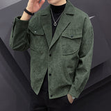 Men's Shirts Lapel Corduroy Leisure Suit Coat Jacket