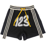 Rrr123 Shorts Fog Drawstring Embroidered Mesh Breathable Workout Shorts
