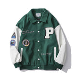 All Star Varsity Jacket Baseball Jacket Men's Loose Lapels Chapter Embroidery Patch