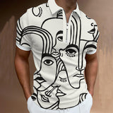 Polo Shirts Men's Zipper Color Matching T-shirt Top