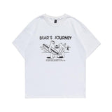 Men T Shirt Summer Casual Tops Men's Clothes Summer Wear Vintage Men's round Neck Short Sleeve Casual Loose Cartoon Bear Printed T-shirt