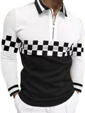 Polo Shirts Autumn Stitching Polo Shirt Men's Casual Loose