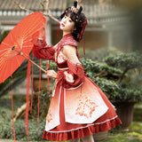 Gothic Lolita Harajuku Style Clothing Chinese Style Lolita Dress Fengming JSK Retro Element Skirt Improved Hanfu Women