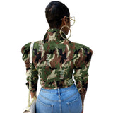 Women Plus Size Denim Coats Camouflage Short Fashion Denim Jacket