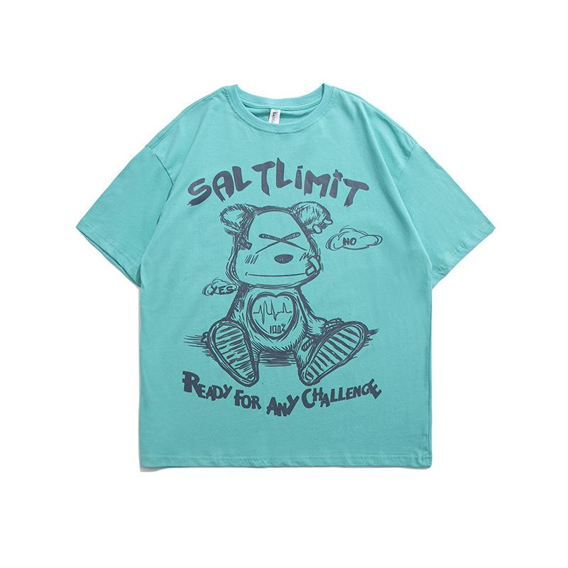 Men T Shirt Summer Casual Tops Men's Clothes Summer Wear Vintage Men's round Neck Short Sleeve Casual Loose Cartoon Dog Printed T-shirt