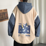 Tom and Jerry Hoodie Autumn and Winter Brushed Hoody Men's Coat