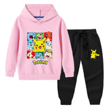 Children Pokemon Pikachu Hoodie & Pant Set Sweater Suit Cotton Trendy