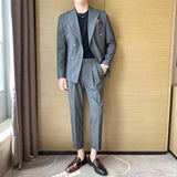 Double Brewed Seersucker Suit Spring Men's Suit Striped Suit