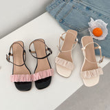 Nude Block Heel Sandals