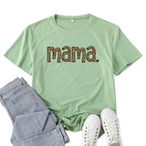 Boy Mama T Shirt Leopard Mama Letter Print T-shirt