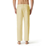 Linen Pants Straight Leg Pants Summer Spring Men's Loose Casual Light Elastic