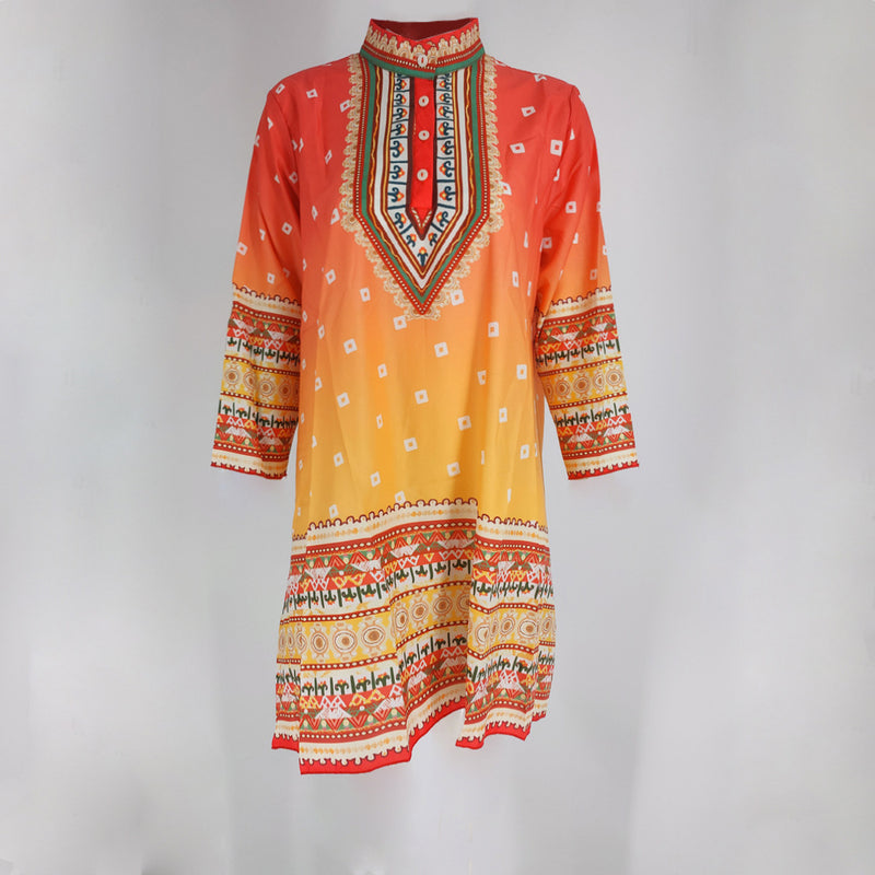 Beth Dutton Bohemian Dress Winter Autumn Midi Dresses Gradient Print Half Cardigan Dress