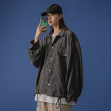 Corduroy Patch Jacket Autumn Vintage Corduroy Baggy Coat