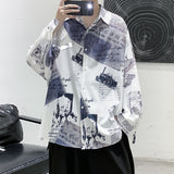 Men's Shirts Loose Colored Long Sleeve Shirt