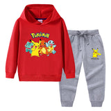 Children Pokemon Pikachu Hoodie & Pant Set Sweater Suit Cotton Trendy
