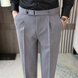 Men Trousers Slim Fit Casual Suit Pants