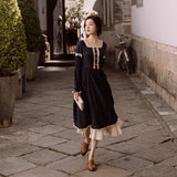 Vintage Empire Waist Dress Spring and Autumn Dress