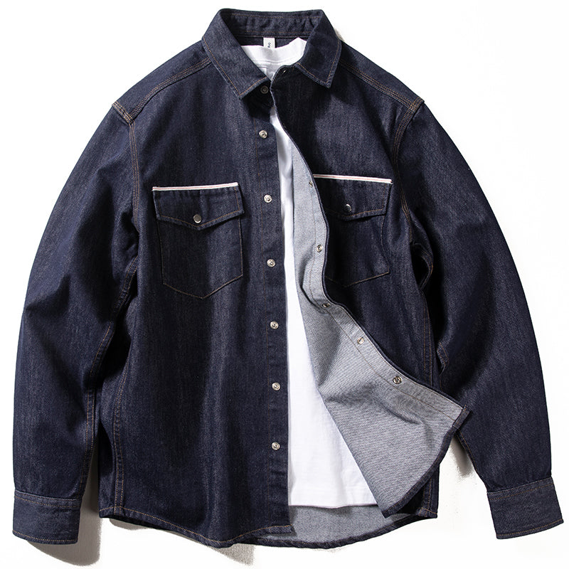 Denim Shirts Denim Shirt Men Long Sleeves Outerwear Casual Jacket Men