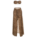 Women Top & Skirt 2 Piece Set Summer Cropped Tube Top High Waist Sheath Skirt Casual Suit