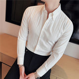 Men's Shirts Striped Long-Sleeved Shirt