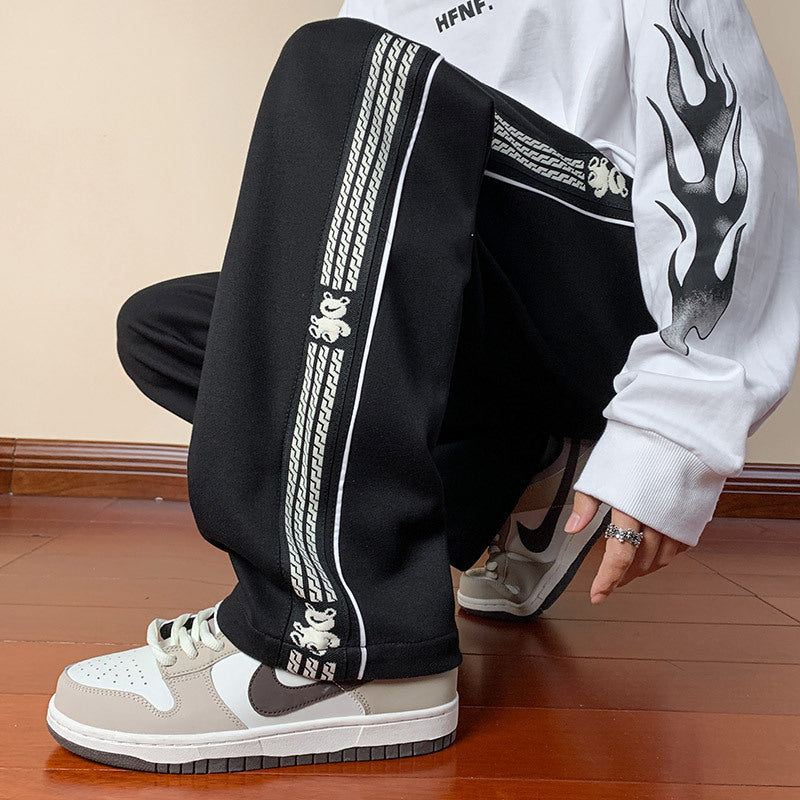 Men Sweatpants Loose Drooping Wide Leg Trousers