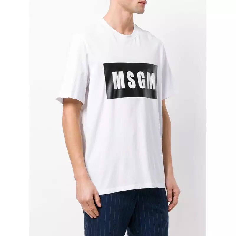 Msgn T Shirt Lettered Black Printed T-shirt Short Sleeve T-shirt