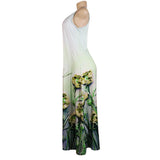 Women Bohemian Dress Summer Spaghetti Straps Sleeveless Loose Printed Dress