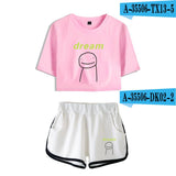 Dreamwastaken Men's Novelty Hoodies Dream Merch Shirt Printed Sexy Navel Exposed T-shirt Shorts Set
