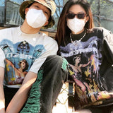 Present Angel T Shirt Present Graffiti Retro Men's and Women's Short Sleeve Loose Casual