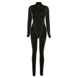Women's Spring Clothing Personality inside-out Wear Design High Waist Slim Sports Jumpsuit