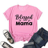 Boy Mama T Shirts Blessed Mama Printed Short-Sleeved Top