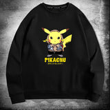 Men and Women Pokemon Pikachu Hoodie Pokémon Pikachu Crew Neck Pullover Sweatshirt