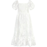 Fairy Dress French Style Temperament White Dress Women's Summer Retro Gentle Style Jacquard Puff Sleeve