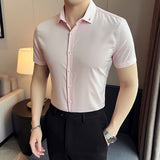 Men's Shirt Men's Solid Color Bottoming Short-Sleeved Shirt