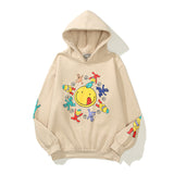 Smiley Face Hoodie Men and Women Hip Hop Print Hooded Pullover