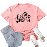 Boy Mama T Shirts Fur Mama Letter Print T-shirt