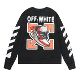 Off White Long Sleeve Round Neck Sweater Autumn And Winter Crew Neck Pullover Sweatshirt Men And Women