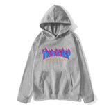 Drippy Hoodies Autumn and Winter Blue Flame Men's Pullover Hoody