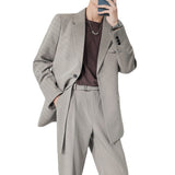 Seersucker Suit Loose-Fitting Casual Suit Coat
