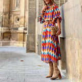 Women Bohemian Dress Spring Fashion Midi Dress