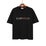 Fog Essentials Tshirts Fear Of God Essentials Vintage Printed Fog Loose Short Sleeve T-shirt for Men and Women