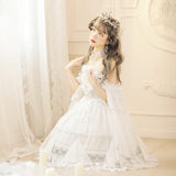 Gothic Lolita Harajuku Style Clothing Light Flower Wedding Lolita Dress Thames God JSK Elegant CLA Tea Party Skirt