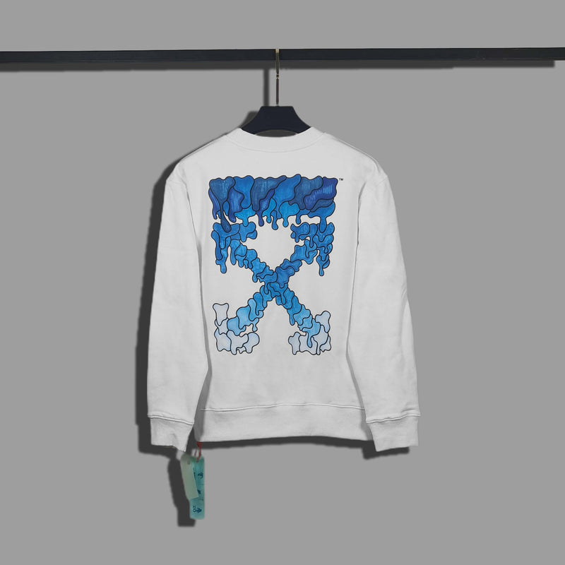 Off White Sweatshirts Long Sleeve round Neck Neck Sweater for Men and Women Autumn and Winter Gradient Arrow Print Series round Neck Sweater