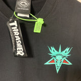 Thrasher T Shirt Thrasher Black Sheep Head Flame Loose Short Sleeve Fall Winter Couples Men