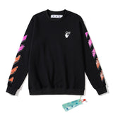 Off White Sweatshirts Long Sleeve round Neck Neck Sweater Autumn and Winter Pink Gradient Arrow Pattern round Neck Pullover Terry Sweater