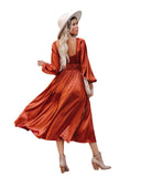 Beth Dutton Bohemian Dress Winter Autumn Midi Dresses Autumn Elastic Waist Collage Large Swing Dress Evening Gown